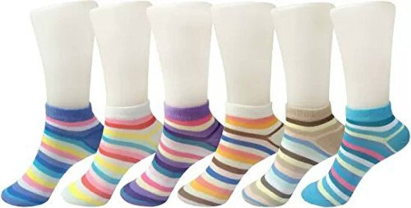 LADIES HUB Girl's Cotton Loafer Socks (LH-LCS-P6, Multicolour, Free Size)- Pack of 6