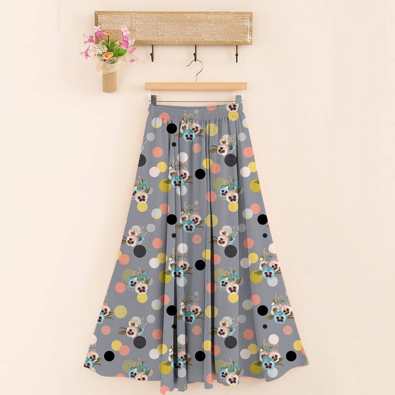 Stylish 14kg Rayon Grey Printed Skirt For Women