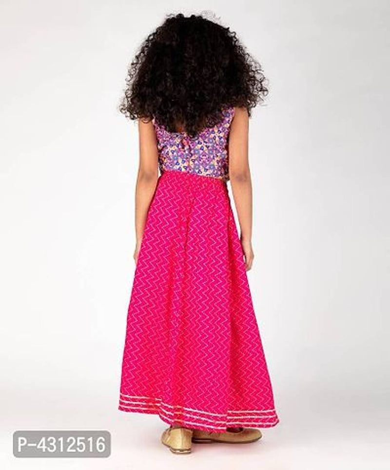 Pink Rayon Printed Skirt