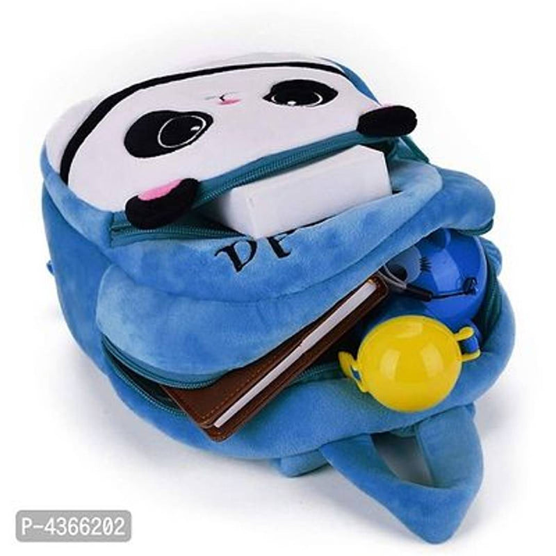 Marshall-Panda Soft Velvet Kids School/Nursery/Picnic/Carry/Travelling Bag - 2 to 5 Age Waterproof Backpack (Red, Blue, 14 L) Pack Of 2