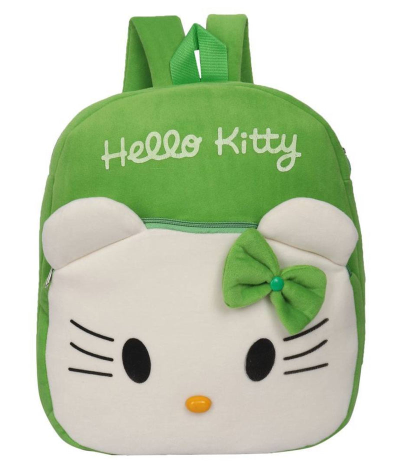 Hello Kitty Lovely Kids School Bag Casual Bags Waterproof Plush Bag Backpack Durable and Sturdy (Green, 14 L) Pack Of 1