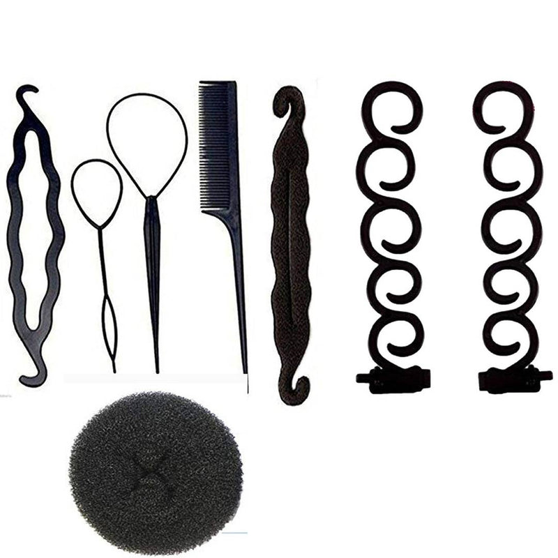Hair accessories Hair Braid Tool, Hair Styling Tools, Bun Maker Hair Accessories Bun Maker (Combo of 8 Pcs)