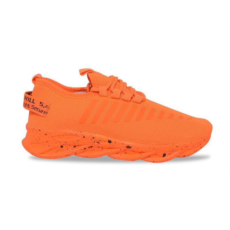 Men's Stylish Orange Mesh Sports Shoes