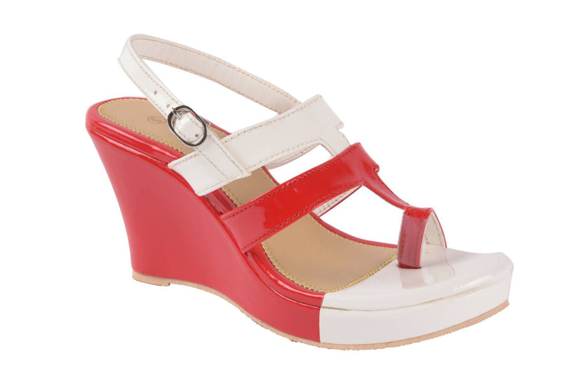 Women's Trendy Multicoloured Colourblocked Synthetic Wedges