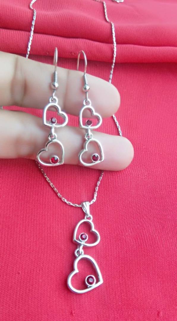 Trendy Stainless Steel Pendant with Chain and Earring for Women
