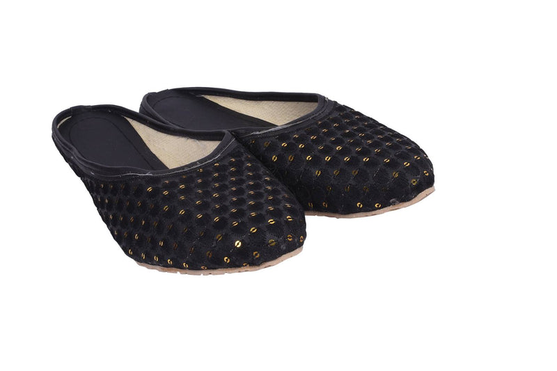 Women's Stylish and Trendy Black Embellished Synthetic Fancy Ballerinas