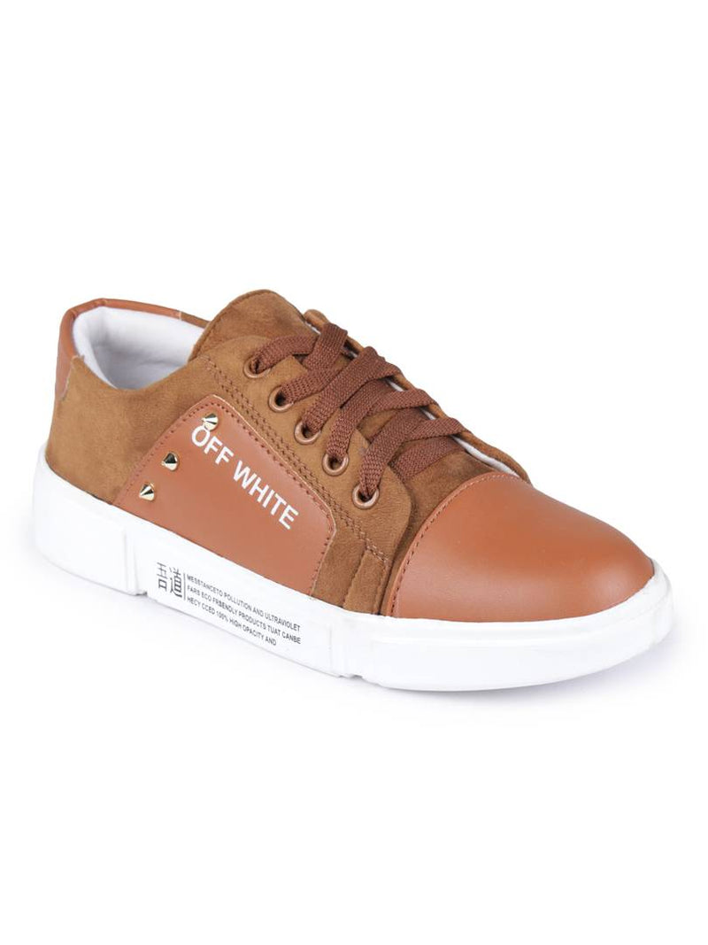 Stylish Brown Suede Solid Sneakers For Women