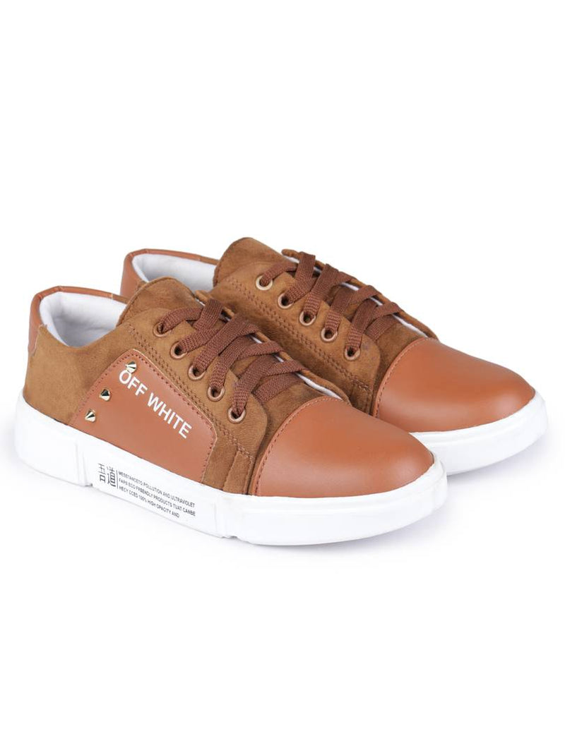 Stylish Brown Suede Solid Sneakers For Women