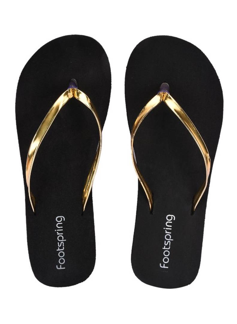 Footspring Golden Slippers For Women