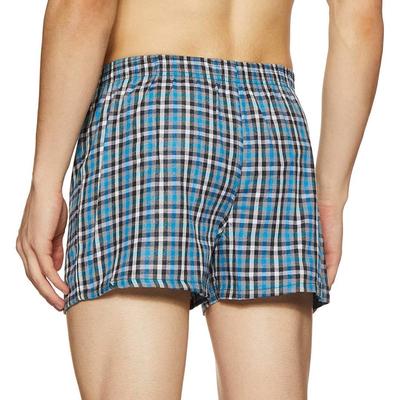 Men's Cotton Blend Multicolored Checked Basic Boxer (Pack of 3)