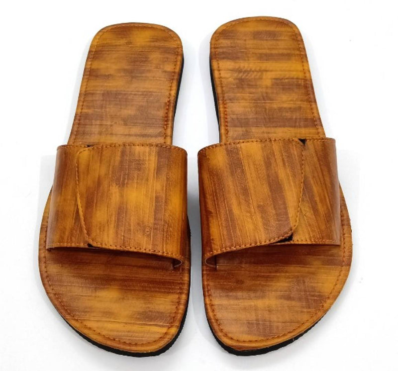 Modern Brown Synthetic Leather Slipper For Men