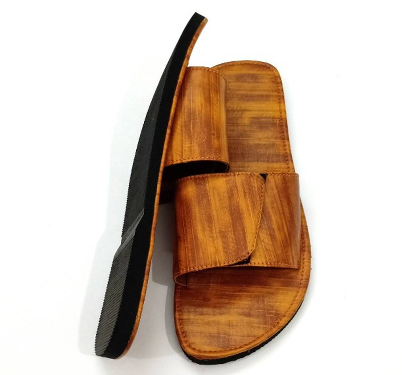 Modern Brown Synthetic Leather Slipper For Men