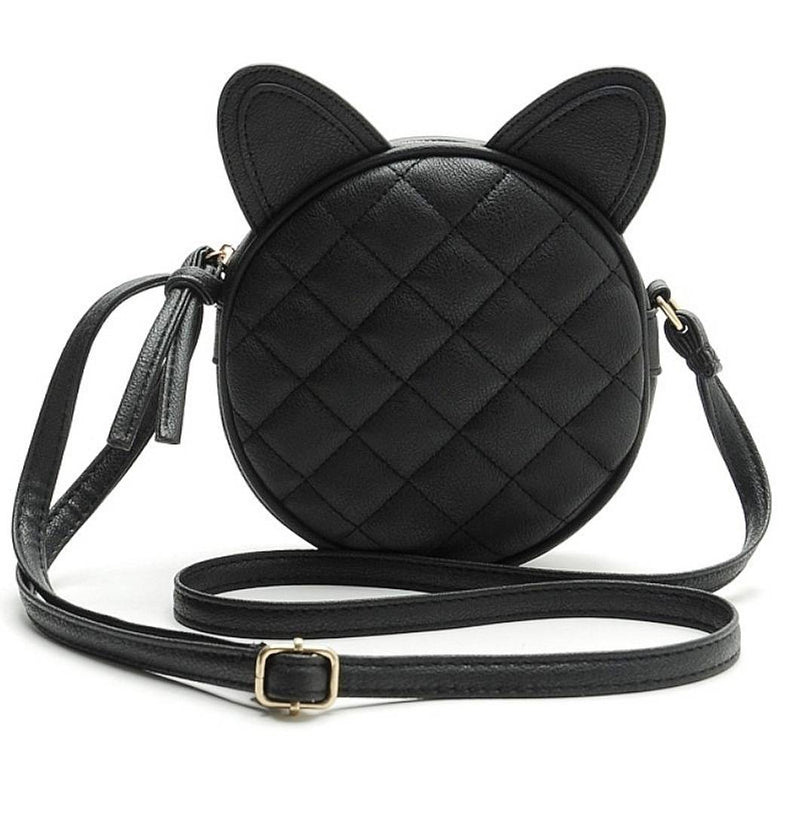 Elegant Black PU Leather Backpack For Women-7 Litres