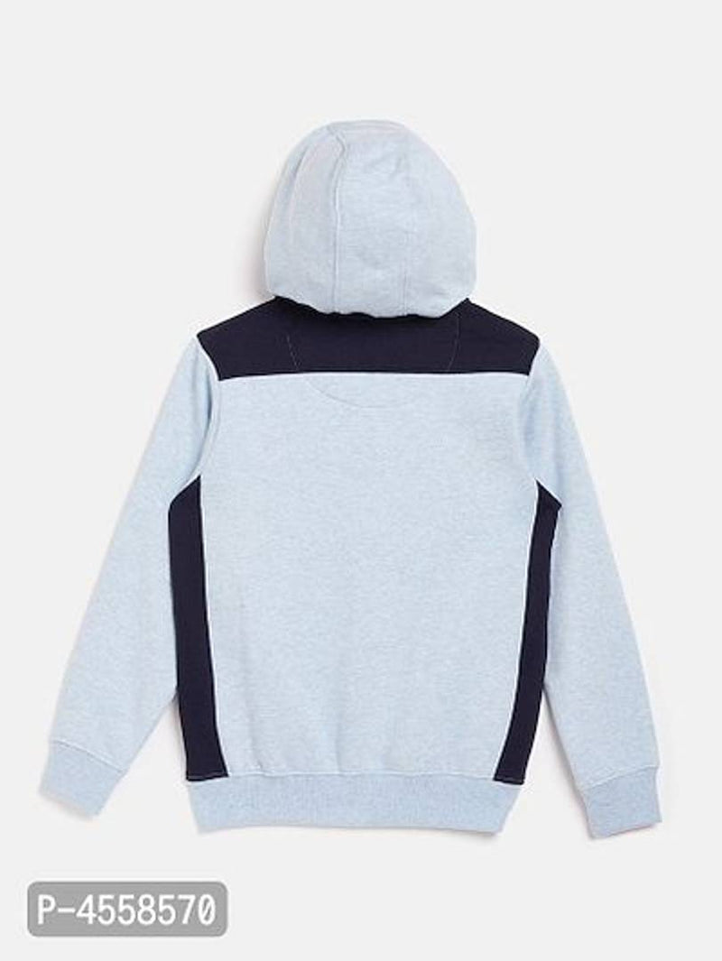 Elite Grey Fleece Self Pattern Sweatshirt For Boys