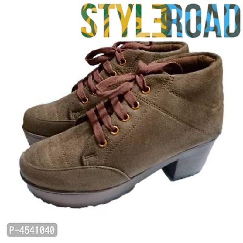 StyleRoad Tan Suede Boots For Women