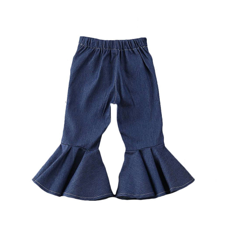 Stylish Blue Polycotton Solid Jeans For Girls