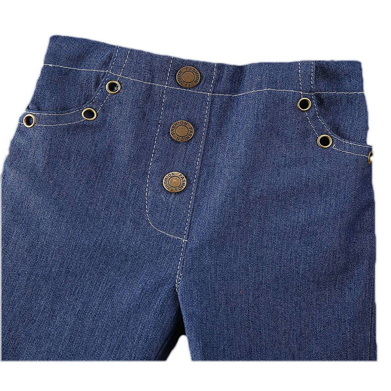 Stylish Blue Polycotton Solid Jeans For Girls