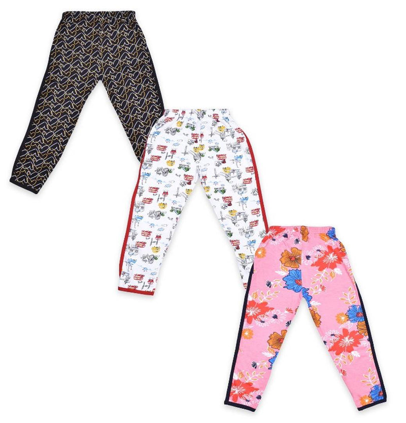 Dove Garments Comfort Printed Lower for Girls | Cotton Pyjamas for Girls | Track Pants for Girls Casual wear & Sleepwear (Pack of 3)