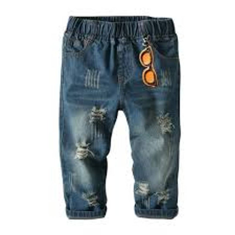 Boys Printed Cotton Short Jins  Pants
