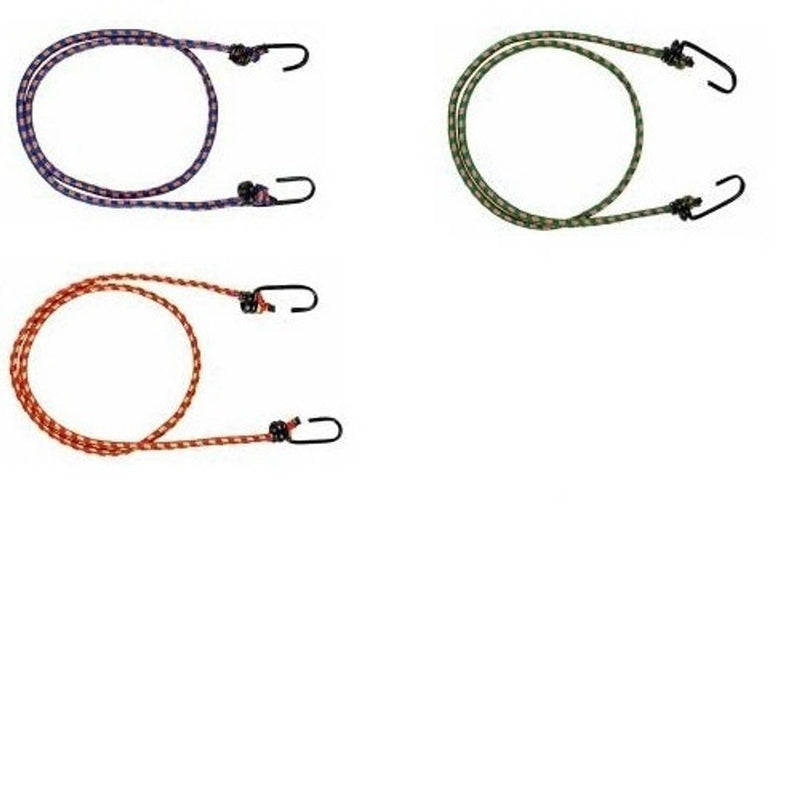 Rahbani Collection  Strength Elastic Bungee / Shock Cord Cables, Luggage Tying Rope With Hooks, Set Of 3--- Multicolor  (Length: 2.5 m, Diameter: 10 mm) used for tying luggage on cars, bikes, cycles,