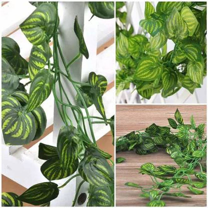 Home Decor Artificial Garland Line Money Plant Leaf Creeper | Wall Hanging | Speacial Ocassion Decoration | Home Decor Party | Office | Festival Theme Decorative | Length 6 Feet Pack of 5 Line Strings