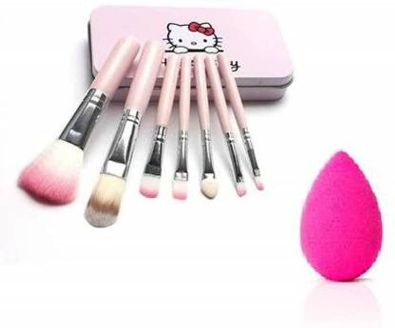 Hello Kitty Pink Makeup Brush With Sponge Puff