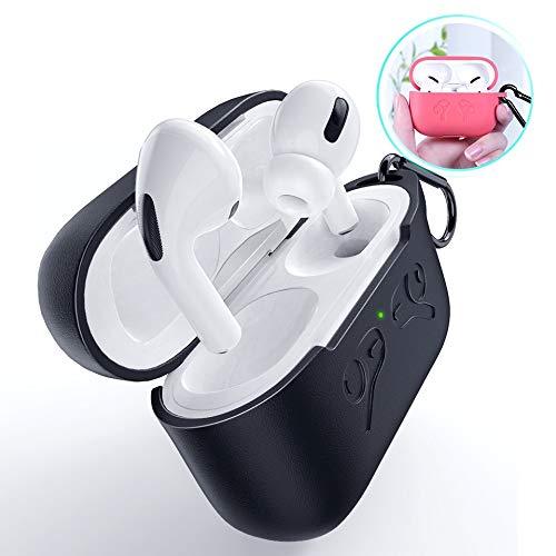 Soft Silicone Full Protective Shockproof Cover Set for Airpods Pro - Black