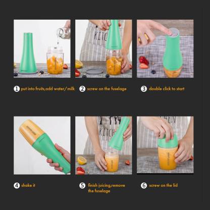 Baloory Fashion Portable Hand-Cranked Multi-Function Juicer With Fruit Cup Milk Shakes Ice Fruit
