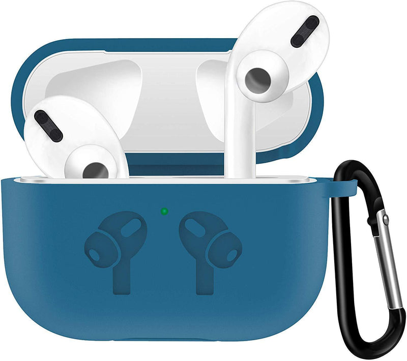 Soft Silicone Full Protective Shockproof Cover Set for Airpods Pro - Blue