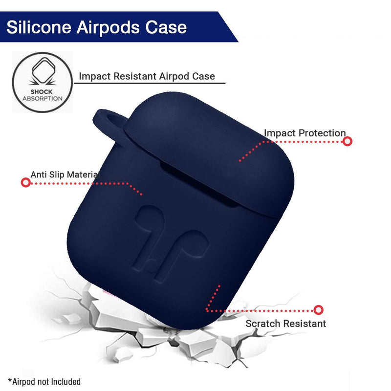 Silicone Protective Case for Airpods 1 and 2 ( Blue )