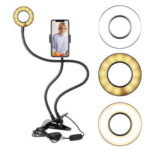 Flexible Stand with Selfie Ring Light & Cell Phone Holder
