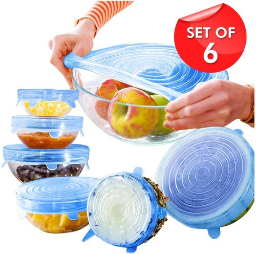 Magic Silicon Lid - Microwave Safe ( Set of 6 )
