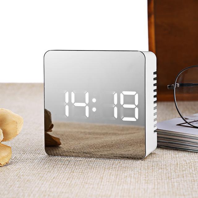 The Stylopedia Home Decor Square Cool Mirror Alarm Clock